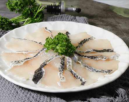 免浆黑鱼片 <br>Seasoned Snakehead Fish Fillets Slice Cut