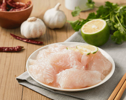 去皮免浆鱼片<br>Seasoned Pangasius FilletsSlice Cut(Skiniess)